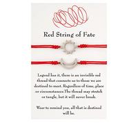 Kadagg Bracciale String of Fate Regolabile Buona Fortuna per Bracciale Regalo per Donne Uomini Ragazzi Ragazze Amicizia Gioielli Acciaio Inossidabile + Corda di Cotone