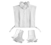 Kadagg Mezza Camicia da Donna con Colletto Falso 2 Pezzi con Volant Set di Polsini Finti