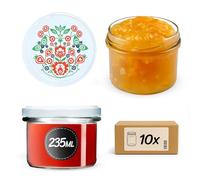 KADAX 10 barattoli per conserve con coperchio a vite, vasetti da 235 ml fi82, piccoli barattoli per marmellate con coperchio, barattoli ermetici da regalare, barattoli a vite (folklore)