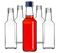 KADAX 10 bottiglie di vetro da riempire, 200 ml, bottiglia vuote con tappo a vite, per liquori, acquavite (blu)