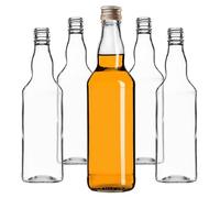 KADAX 10 bottiglie di vetro da riempire, 500 ml, bottiglie di liquore vuote con tappo a vite, bottiglie per liquori, liquori (oro)
