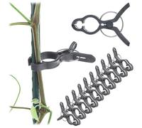 KADAX 10 mollette per piante, 7,5 x 5,5 cm, per pomodori, cetrioli, rose e altre piante rampicanti, piccole clip per piante rampicanti, per piante rampicanti, clip per pomodori (grigio)