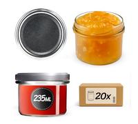 KADAX 20 barattoli per conserve con coperchio a vite, vasetti da 235 ml fi82, piccoli barattoli per marmellate con coperchio, vasetti ermetici da regalare, barattoli a vite (argento)