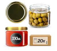 KADAX 20 vasetti per conserve con tappo a vite, per marmellate, miele, vasetti con tappo a vite (oro)