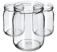 KADAX 48 vasetti per conserve da 540 ml con coperchio a vite fi82 mm, per conservare, conservare e preparare i pasti, ermetici Twist-off (senza coperchio, 48 pezzi)