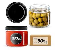 KADAX 50 vasetti per conserve con tappo a vite, per marmellate, marmellate, marmellate, miele, vasetti con tappo a vite (nero)