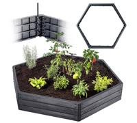 KADAX Aiuola da giardino, aiuola rialzata, aiuola per la coltivazione di verdure e fiori ed erbe, aiuola, aiuola, aiuola per verdure, telaio in plastica (rettangolare antracite)