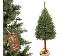 KADAX Albero di Natale artificiale, 220 cm, in PVC, abete rosso con tronco, Ø ca. 110 cm, albero con 42 rami e 11 corone, albero di Natale, cappello da elfo 220 cm