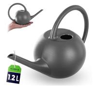 KADAX Annaffiatoio da 1,2 l, piccolo annaffiatoio in plastica per piante da interni, annaffiatoio con beccuccio lungo per una facile irrigazione, annaffiatoio da giardino (grigio)