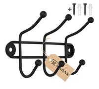 KADAX Appendiabiti da Parete, Appendiabiti da Parete in Acciaio, Ganci per Accappatoio, Ganci per Asciugamani, colore nero opaco, Ganci Appendiabiti