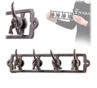 KADAX Appendiabiti da parete per cani, in ghisa, 35 x 9 cm, con 4 ganci per guinzagli, collari e chiavi, appendiabiti da parete (marrone)