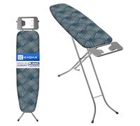 KADAX Asse da Stiro 110 x 30 cm con Altezza Regolabile, Supporto per Ferro e Copriasse in Cotone, Tavola da Stiro Pieghevole per Risparmiare Spazio (Blu)