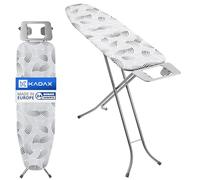 KADAX Asse da Stiro 114 x 34 cm - Con Ripiano Portaferrro e Imbottitura 5 mm - Per Stiratura con Ferri da Stiro a Vapore - Rete Metallica Traspirante che Scarica il Vapore
