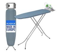 KADAX Asse da Stiro Pieghevole 110 x 30 cm - con Housse in Cotone e Supporto per Ferro - Per Stirare in Casa - Piedini Antiscivolo Stabilità sul Pavimento
