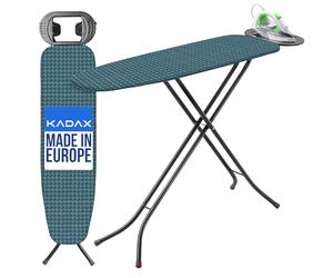 KADAX Asse da Stiro Pieghevole, Tavola Salvaspazio con Altezza Regolabile, Copertura Resistente al Calore e Supporto per Ferro (110 x 30 cm, Verde)