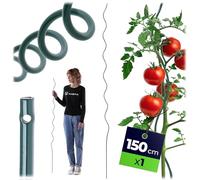KADAX Asta a spirale per pomodoro, 150 cm x 6 mm, asta a spirale in acciaio con rivestimento in plastica, asta per pomodori e piante rampicanti