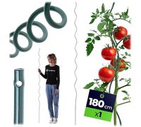 KADAX Asta a spirale per pomodoro, 180 cm x 6 mm, asta a spirale in acciaio con rivestimento in plastica, asta per pomodori e piante rampicanti