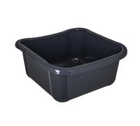 KADAX - Bacinella per bucato, rettangolare, robusta, con comode maniglie, contenitore per la pulizia, compatto, grigio scuro, 12 l