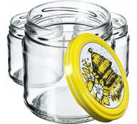 KADAX Set di 20 vasetti da 200 ml con coperchio a vite Ø 66 mm - vasetti per dessert a parete spessa, ermetici, lavabili in lavastoviglie, ideali per marmellate e conserve