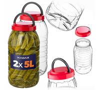 KADAX Barattoli da 5 l con coperchio, set da 2 pezzi, contenitori in plastica, contenitori per alimenti, grandi contenitori di plastica, contenitori di plastica