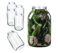 KADAX Barattoli in vetro da 4 l, cilindrici grandi, a bocca larga (set da 4 pezzi, senza coperchio)