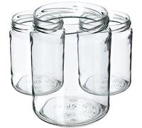 KADAX Barattoli per conserve, da 540 ml, per coperchi a vite, vasetti per marmellate, conserve, barattoli rotondi (senza coperchio/24 pezzi)