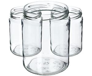 KADAX Barattoli per conserve, da 540 ml, per coperchi a vite, vasetti per marmellate, conserve, barattoli rotondi (senza coperchio/24 pezzi)