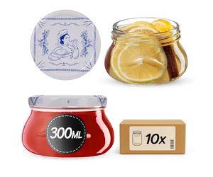 KADAX - Barattoli per marmellata da 300 ml con coperchio a vite da ø82 mm, piccoli vasetti per miele e spezie, barattoli per marmellata con coperchio, vasetti ermetici da regalare (cuoca, confezione