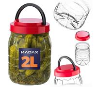 KADAX Barattolo da 2 l con coperchio, 1 pezzo, contenitore in plastica PET, contenitore da cucina, contenitore in plastica per alimenti, contenitore per alimenti