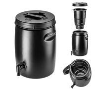 KADAX Barilotto per la produzione di fertilizzante organico, barile di fertilizzante in plastica, contenitore per fertilizzanti, barile per la produzione di jauche (nero 25L)