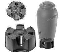 KADAX Base per serbatoio dell'acqua piovana 50 cm, base universale in plastica per serbatoi rotondi per acqua piovana, supporto per botte di pioggia (antracite, 50 cm)