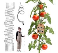 KADAX Bastoncini a spirale per pomodoro, 120 cm x 6 mm, 10 pezzi, bastoncini per pomodoro in alluminio, pomodoro, traliccio per pomodori, spirali per pomodori, bastoncini per piante