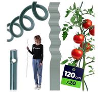 KADAX Bastoncini a spirale per pomodoro, 120 cm x 6 mm, set da 20 pezzi, barre a spirale in acciaio con rivestimento in plastica, bacchette per pomodori, piante rampicanti