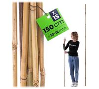 KADAX Bastoncini di bambù, 150 cm x 10/12 mm, set da 15 pezzi, bastoncini di bambù, per piante di pomodoro e rampicanti, supporto per pomodori