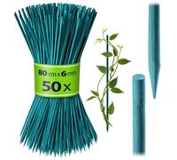 KADAX Bastoncini di bambù 80 cm x 6 mm, set da 50 pezzi, bastoncini di legno per piantine, bastoncini di fiori, traliccio per piante, tralicci (verde)