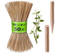 KADAX Bastoncini di bambù 90 cm x 6 mm, set da 50 pezzi, bastoncini di legno per piantine, bastoncini di fiori, traliccio per piante, tralicci (naturale)