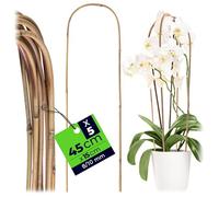 KADAX Bastoncini di bambù a forma di U, 45 cm x 8/10 mm x 15 cm, set da 5 pezzi, bastoncini per orchidee in bambù, stabili a forma di arco, per piante rampicanti