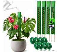 KADAX Bastoncini di muschio da 60 cm con ausilio per irrigazione, 4 pezzi, supporto per piante rampicanti, aste da riempire con muschio, tralicci con , supporto per piante Monstera