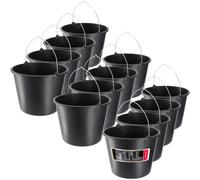 Kadax Bauheimer, 20L, secchio di mortaio in plastica, secchio rotondo per cantiere e giardino, secchio d'acqua stabile,secchio di cemento con manico in metallo,scatola di mortaio,secchio in gesso