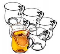 KADAX Bicchieri con manico per tè e caffè, Bicchieri da tè in vetro spesso, 3...