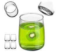 KADAX Bicchieri da acqua 310 ml, set da 4 pezzi, eleganti bicchieri con struttura scanalata, bicchieri per acqua, succhi di frutta, bevande analcoliche e cocktail, bicchieri in vetro, bicchieri da