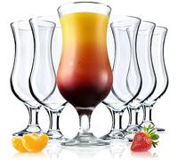 KADAX Bicchieri da cocktail, 460 ml, in vetro resistente, lavabili in lavastoviglie, set da 6 pezzi, per cocktail, acqua, frullati (6 x 460 ml, clementine)
