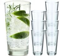 KADAX Bicchieri da cocktail in vetro resistente, lavabili in lavastoviglie, bicchieri universali, bicchieri per acqua, succhi di frutta, bevande o whisky (8 x 340 ml)