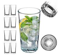 KADAX Bicchieri da long drink, 345 ml, set da 8 pezzi, per acqua, succo, limonata e cocktail, bicchieri da acqua con fondo robusto, bicchieri in vetro, bicchieri da cocktail