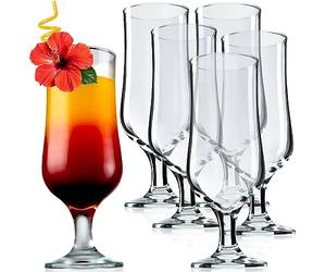 KADAX Bicchieri da long drink, 370 ml, bicchieri da cocktail a forma di calice, in vetro trasparente, per caffè freddo, frappè (6 x 370 ml)