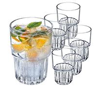 KADAX Bicchieri da long drink, bicchieri da cocktail, bicchieri per bevande, bicchieri per acqua moderni, bicchieri scanalati per bevande, bicchieri universali (set da 6 x 320 ml)