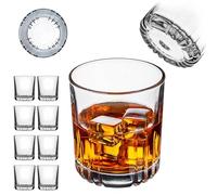 KADAX Bicchieri da whisky da 280 ml, set da 8 pezzi, per whisky, bourbon, scotch e cocktail, eleganti tumbler con fondo pesante, bicchieri da acqua in vetro, bicchieri da succo