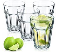 KADAX Bicchieri per Bevande, Bicchieri da Long Drink Lavabili in lavastoviglie, in Vetro di Calcio Neutro, impilabili, Bicchieri da Cocktail, Bicchieri da caffè,(Amelie 230 ml, 4 Pezzi)