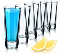 KADAX Bicchierini da liquore in vetro di sodio e calcio, lavabili in lavastoviglie, bicchierini da liquore con fondo spesso per whisky, tequila, vodka (trasparente, 6 pezzi)