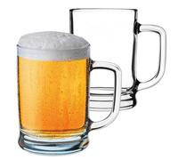 KADAX Boccale da birra da 0,5 litri, set da 2 bicchieri da birra con manico, grande boccale da birra in vetro a pareti spesse, design classico, brocca in vetro per birra